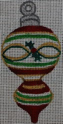 R246 - Gold, Green, White and Red Ornament