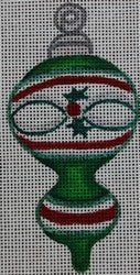 R247 - Red, White, and Green Ornament