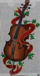 R259 - Cello with Red Ribbon and Holly