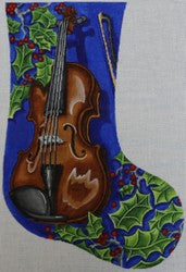 R275 - Violin Stocking with Holly