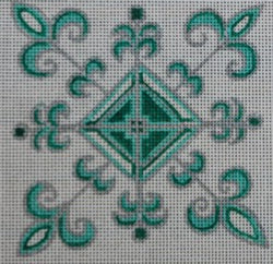 R297 - Square Ornament with Green