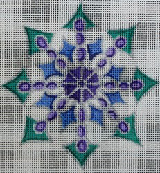 R299 - Purple, Green, Dark Blue, and Silver Ornament