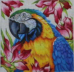 R304 - Parrot with Floral Background