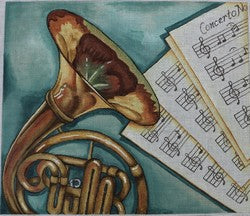 R398 - French Horn with Sheet Music