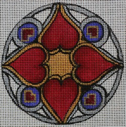 R559 - Kaleidoscope White Background, Gold, and Purple