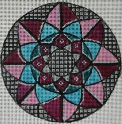 R564 - Kaleidoscope with Pink, Maroon, Turquoise and Green