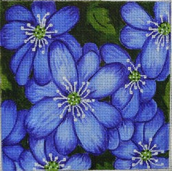 R594 - Blue Flower Square