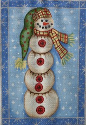 R638 - Blue and Silver Elongated Snowman