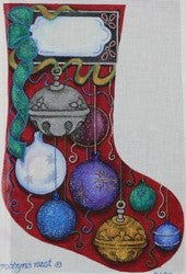 R659 - Stocking with Glittery Hanging Ornaments