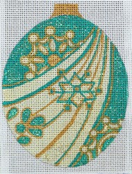 R665 - Turquoise and Gold Ornament