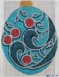 R668 - Turquoise Ornament with Red