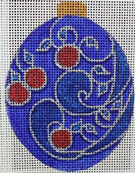 R670 - Blue and Gold Ornament with Red