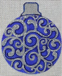 R674 - Blue and Silver Round Ornament