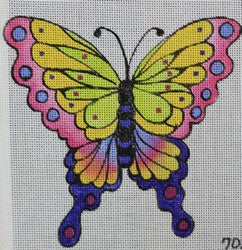 R702 - Lime Green, Yellow and Pink Butterfly