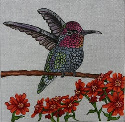 R716 - Hummingbird with Orange Flower