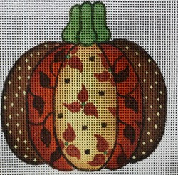 R758A - Mini Brown Patchwork Pumpkin