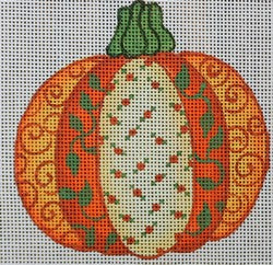 R759 - Mini Orange Patchwork Pumpkin