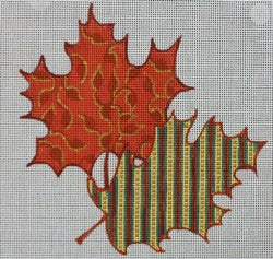 R788 - Red, Green and Yellow Striped Leaves