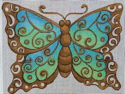 R791 - Blue, Green and Brown Butterfly