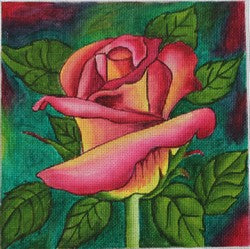 R844 - Single Rose with Foliage