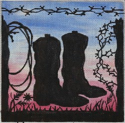 R853 - Boots with Sunset Background