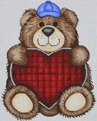 R967 - Bear with Cap and Red Heart