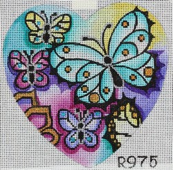 R975 - Multi Color Butterfly Heart