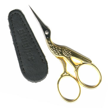 Gingher Stork Embroidery Scissors - Gold Handled