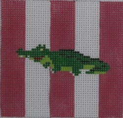 KK-SS2 -  Gator on Pink and White Stripes