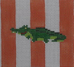 KK-SS4 - Gator on Orange and White Stripes