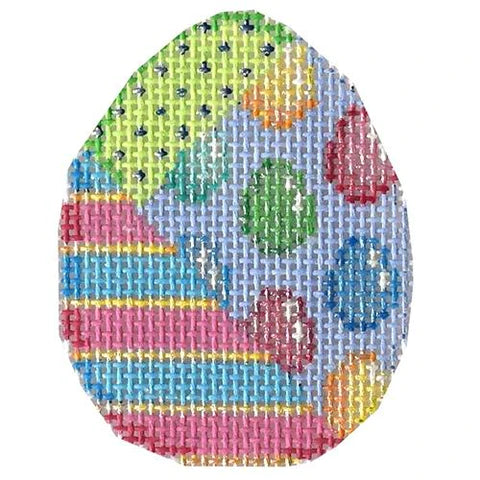 AT EG493 - Stripes Dots Eggs Patch Mini Egg