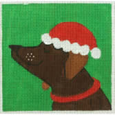 TC-T-429N - Brown Dog Santa Hat