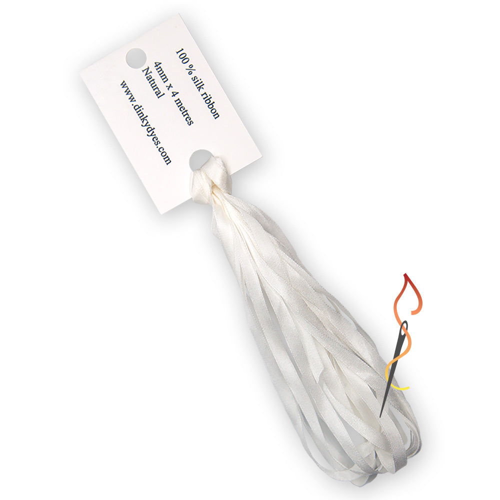 Dinky Dyes - White - Silk Perle 600, 1000, 1900, & Silk Ribbon 4MM