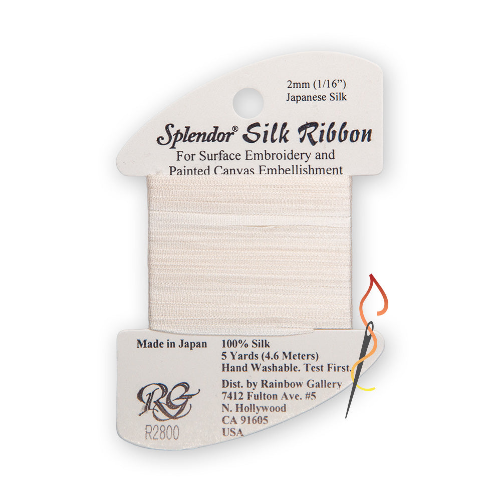 2mm Splendor Ribbon - White R2800
