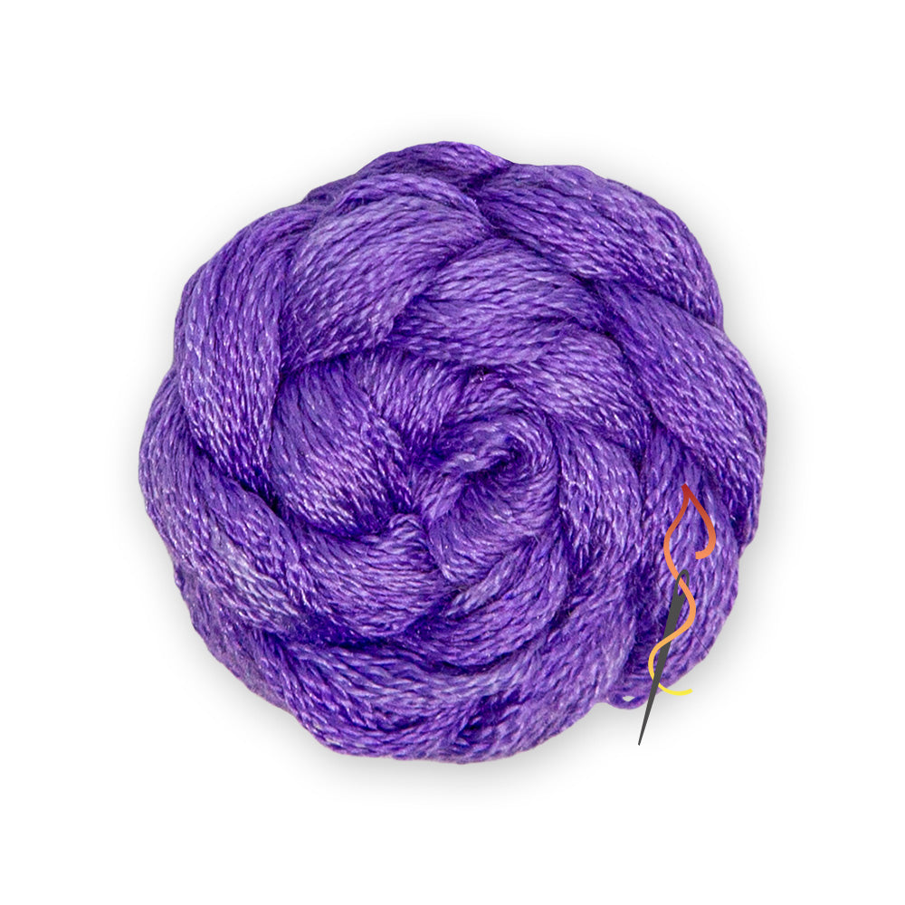Purple skein of Dinky Dyes Stranded Silk floss in ss111