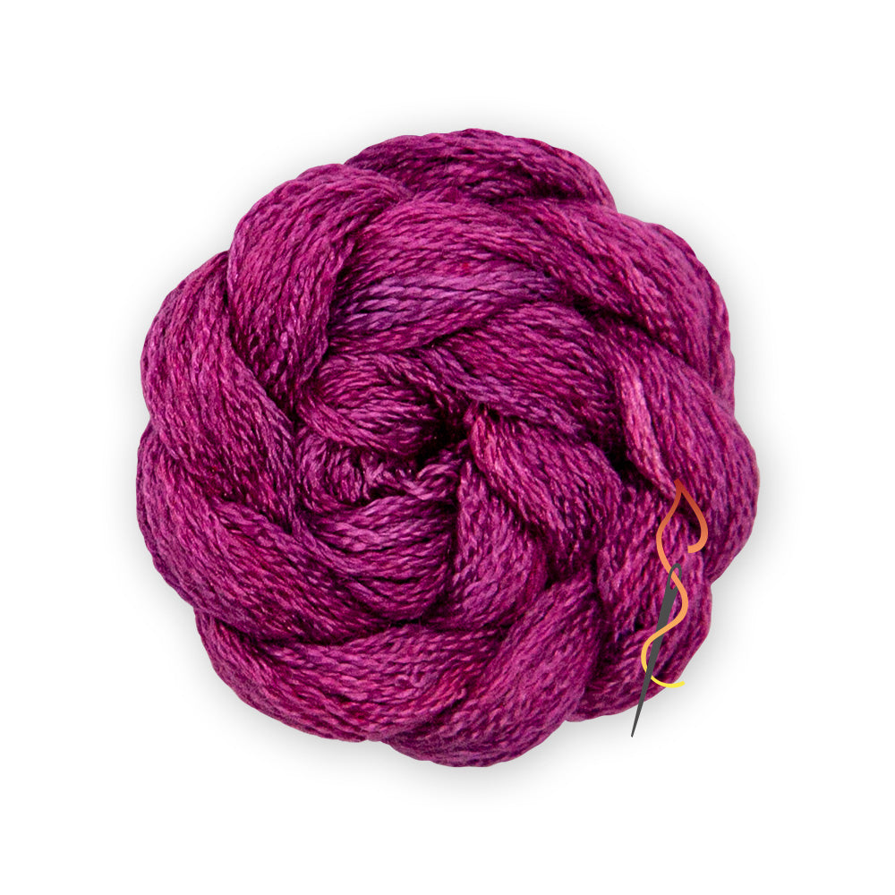 Purple skein of Dinky Dyes Stranded Silk floss in ss331
