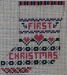 WS742 -  1st Christmas Hearts Mini Sock